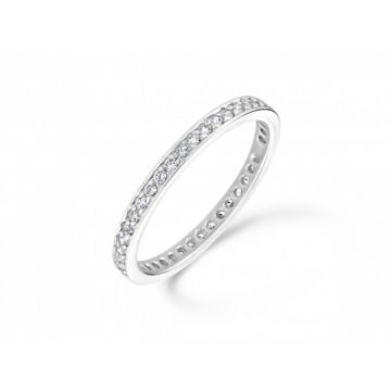 Delicate grain set round brilliant cut diamond full eternity ring 0.42 carat F/G Colour & SI Clarity