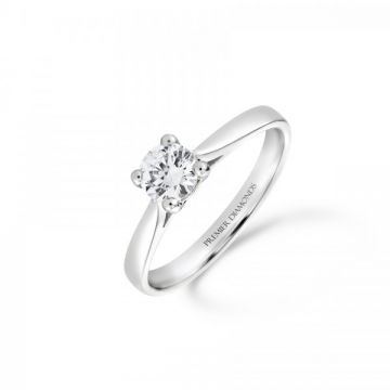 Elegant four claw round brilliant cut diamond single stone solitaire engagement ring 0.50 carat F/G Colour & SI Clarity