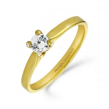 Round brilliant cut diamond single stone with delicate detailing 0.20 carat F/G Colour & SI Clarity