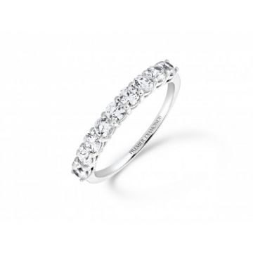 Sophisticated classic 9 stone claw set round brilliant cut diamond eternity ring 0.90 carat F/G Colour & SI Clarity